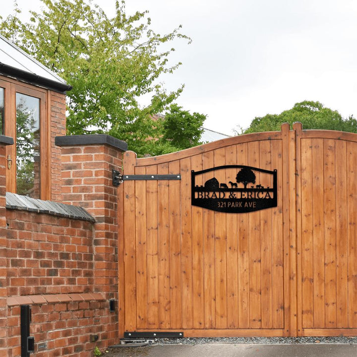 Farm Scene Monogram Metal Wall Art Custom Home Decor