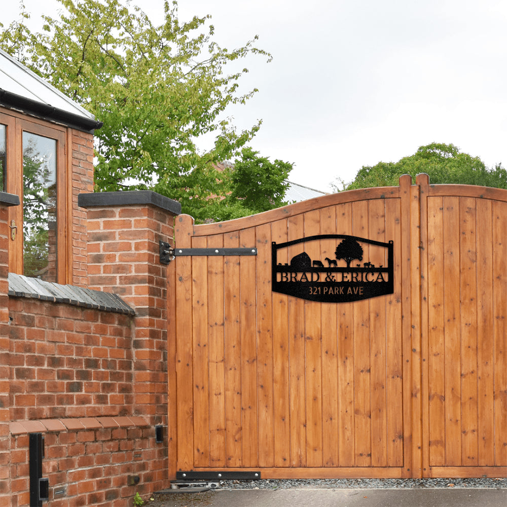 Farm Scene Monogram Metal Wall Art Custom Home Decor