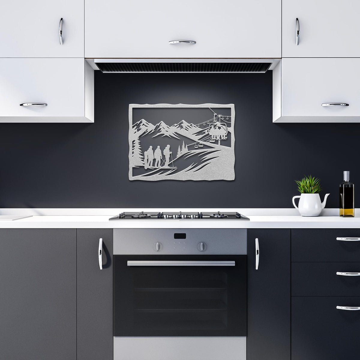First_Run_of_the_Day_Metal_Wall_Art_Silver_Dark_Kitchen_Mockup.png