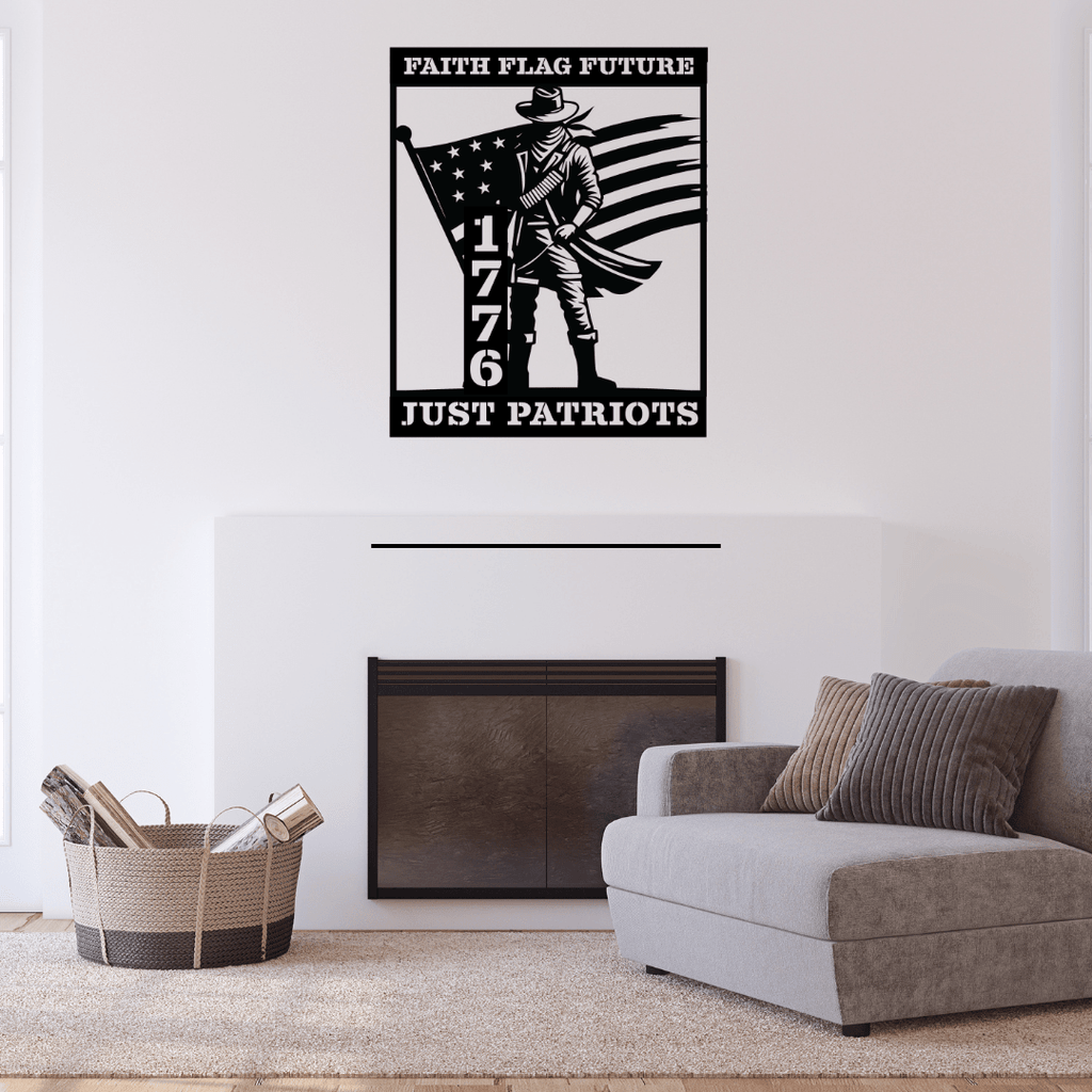 Faith. Flag. Future. Just Patriots 1776 Metal Wall Art