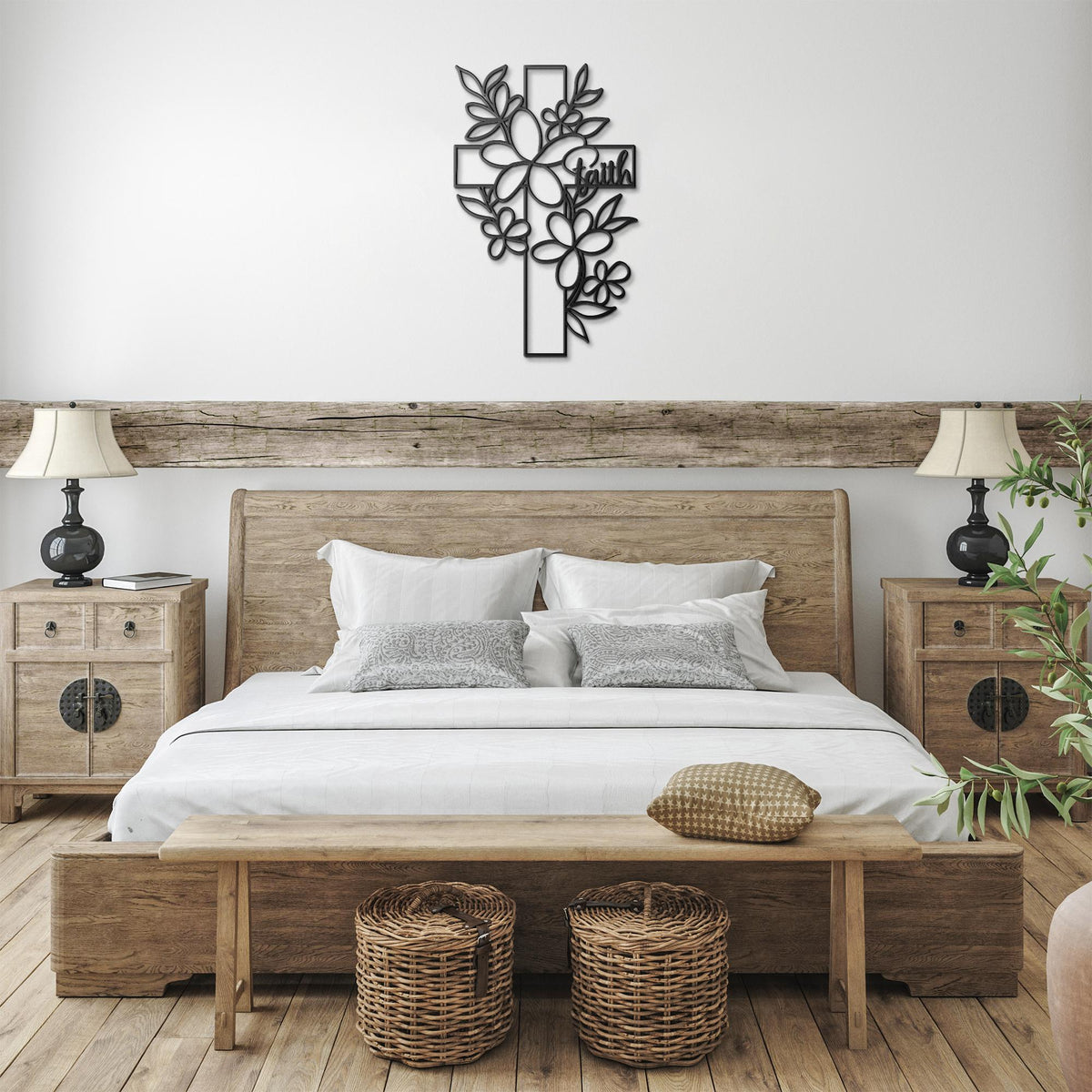 Floral_Faith_Cross_Metal_Wall_Art_Black_Farmhouse_Bedroom_Mockup