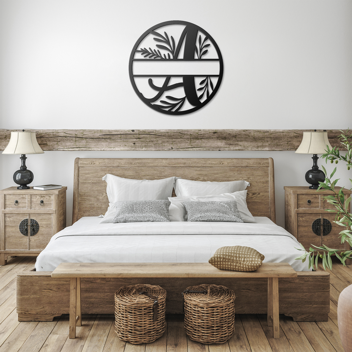 Floral_Split_Letter_A_Initial_and_Name__Black_Farmhouse_Bedroom_Mockup.png