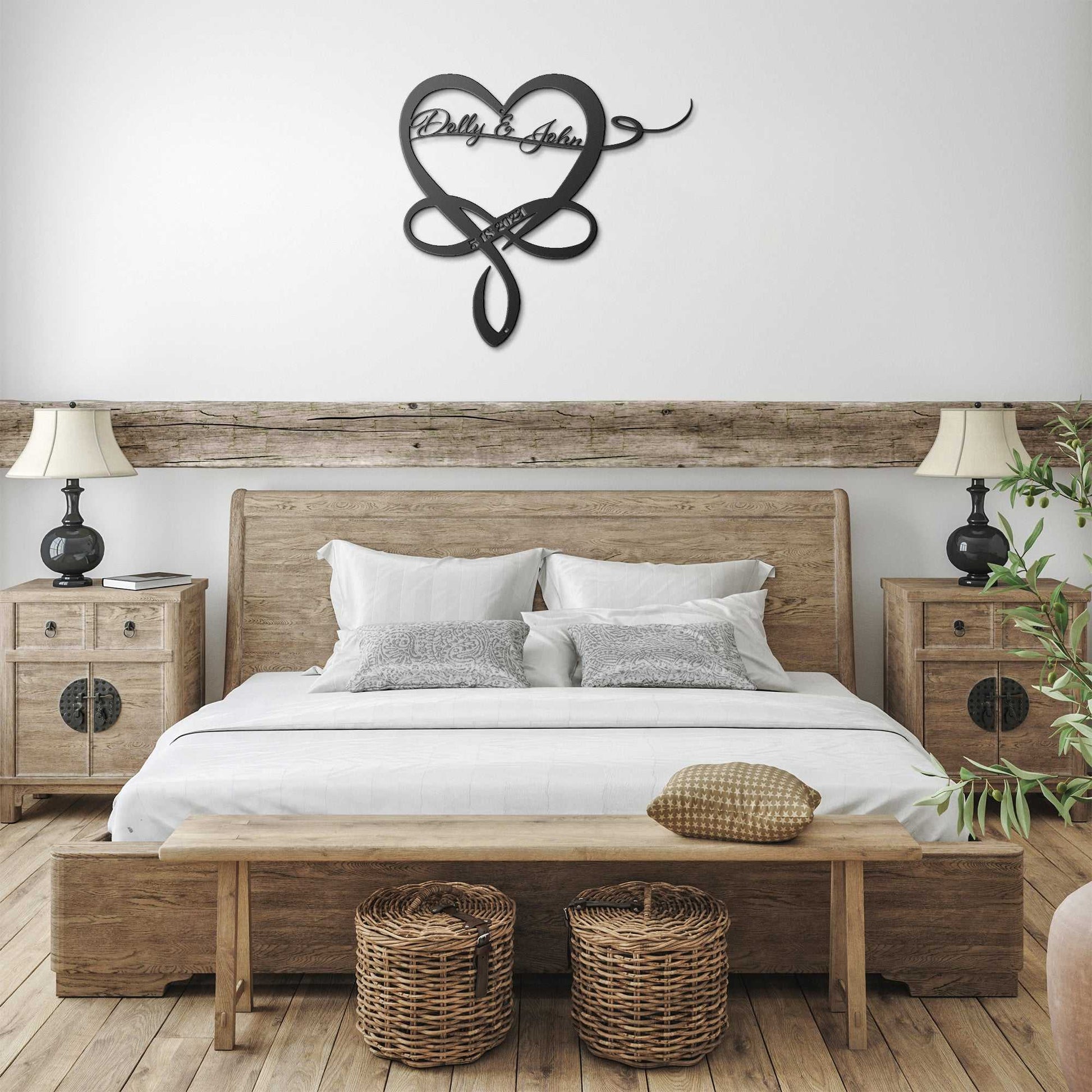 Flowing Heart Wedding Metal Wall Art Decor