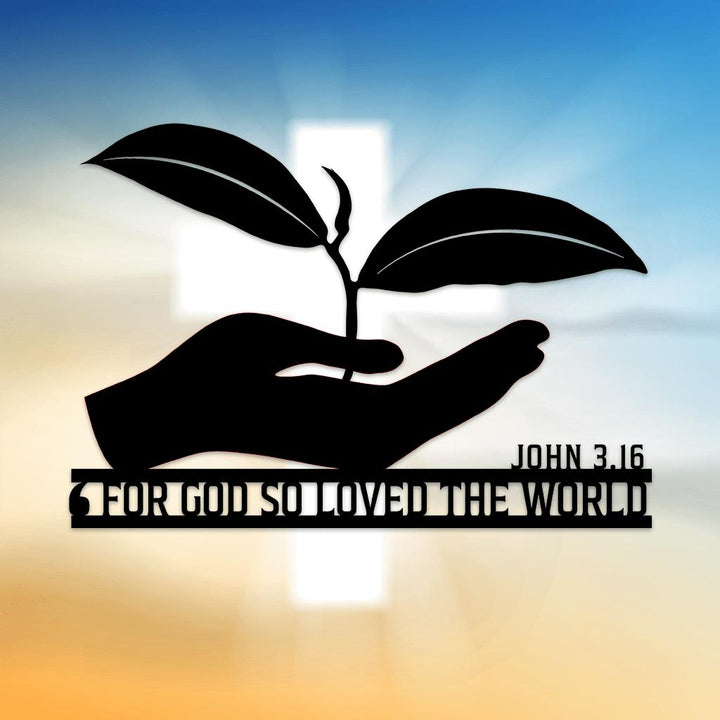 For God So Loves the World Metal Wall Art