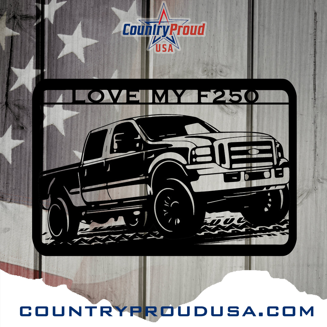 Ford F250 Truck Lover Metal Wall Art