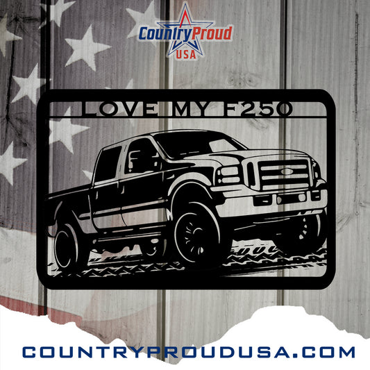 Ford F250 Truck Lover Metal Wall Art