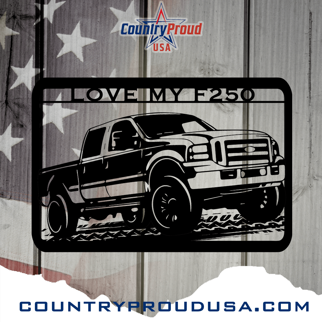 Ford F250 Truck Lover Metal Wall Art
