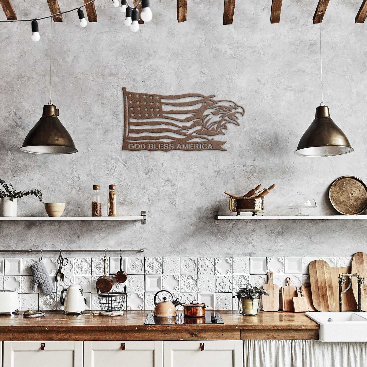 God Bless America Eagle and Flag
