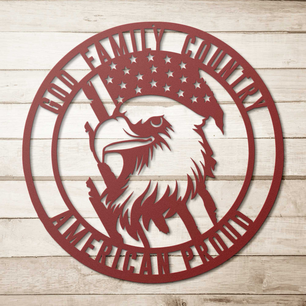 God. Family. Country. America Metal Wall Art