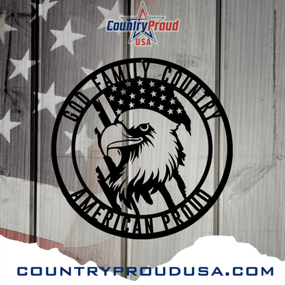God. Family. Country. America Metal Wall Art