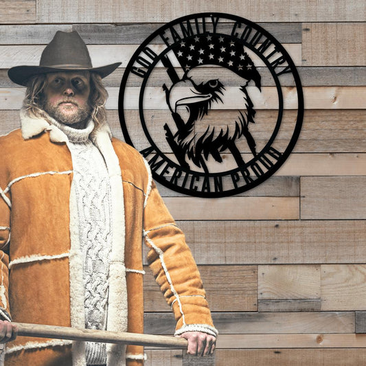 God. Family. Country. America Metal Wall Art