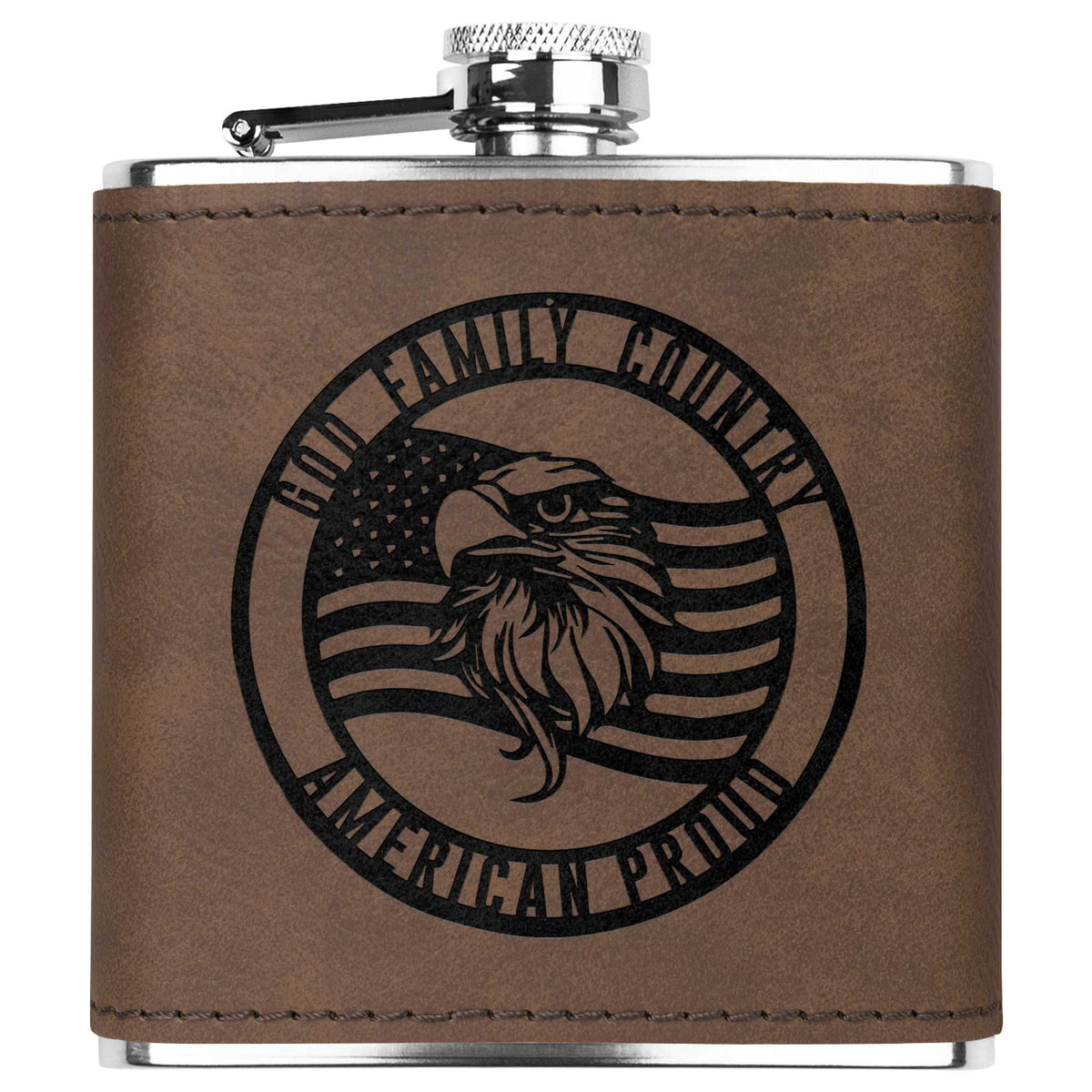 God. Family. Country. Stainless Steel Flask