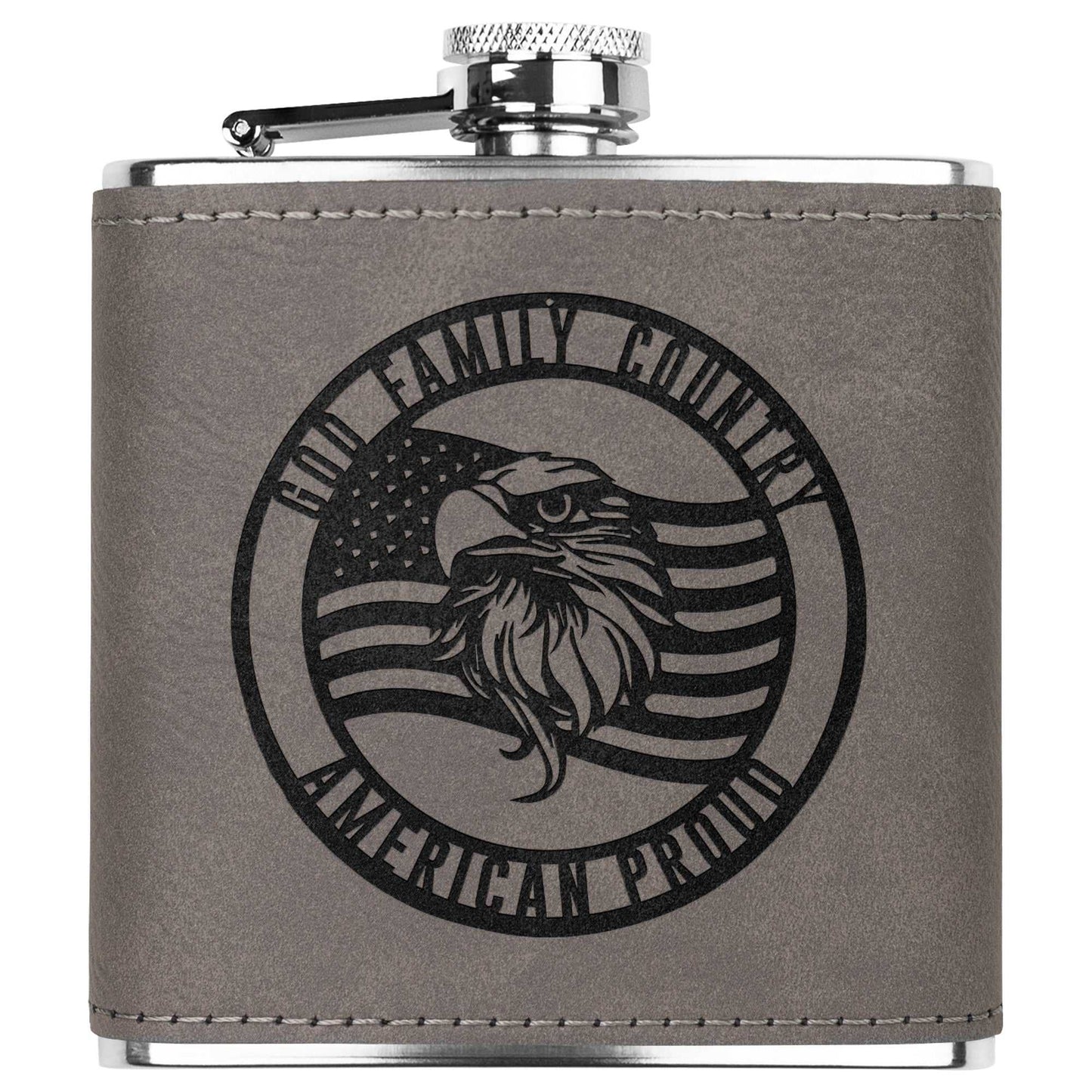 God. Family. Country. Stainless Steel Flask
