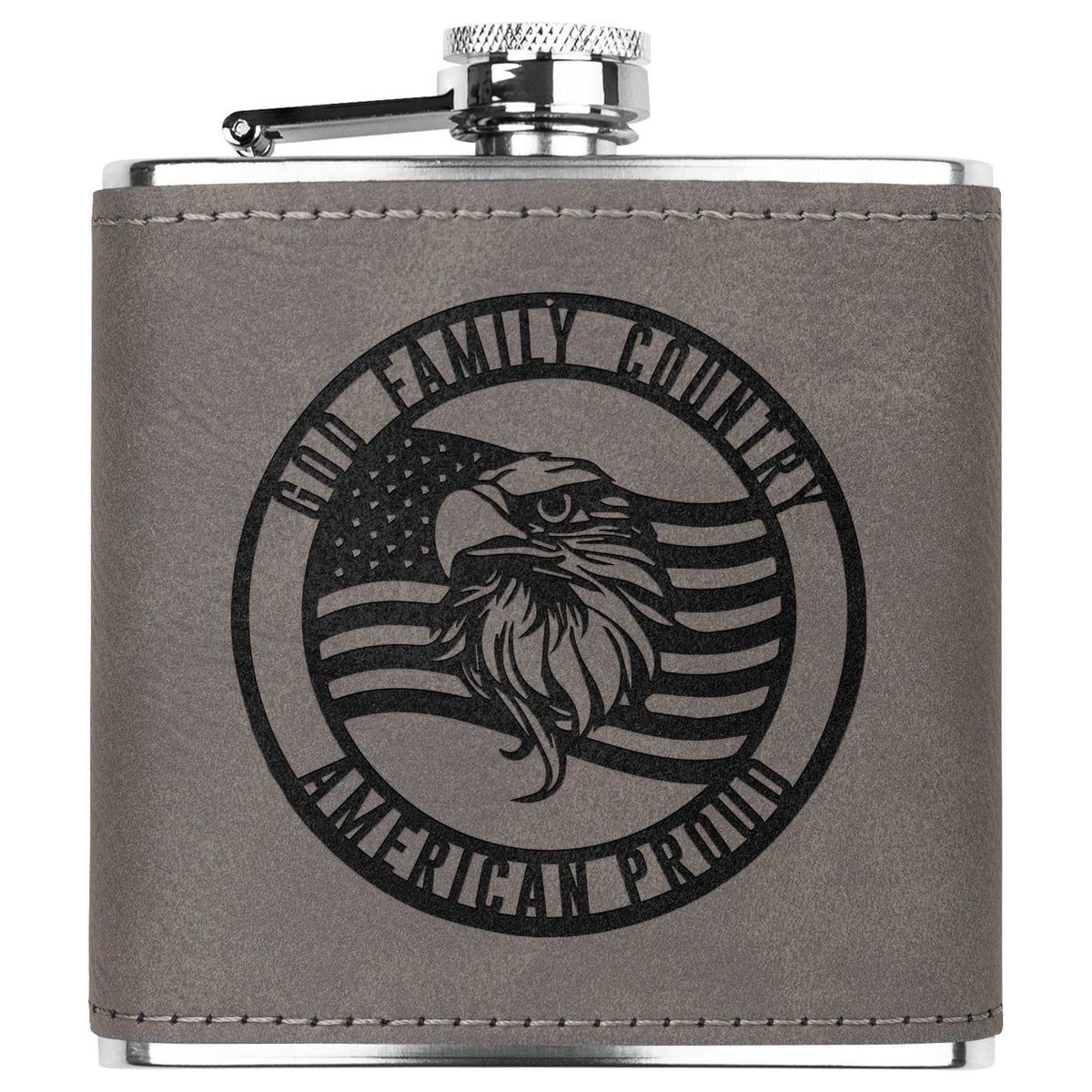 God. Family. Country. Stainless Steel Flask