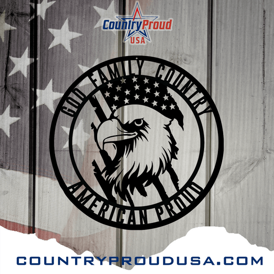 God. Family. Country. Personalizable Metal Art