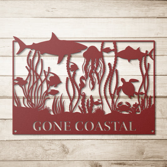 Gone_Coastal_Sealife_Metal_Wall_Art_Red_Simple_Wood_BKGD_Mockup.png