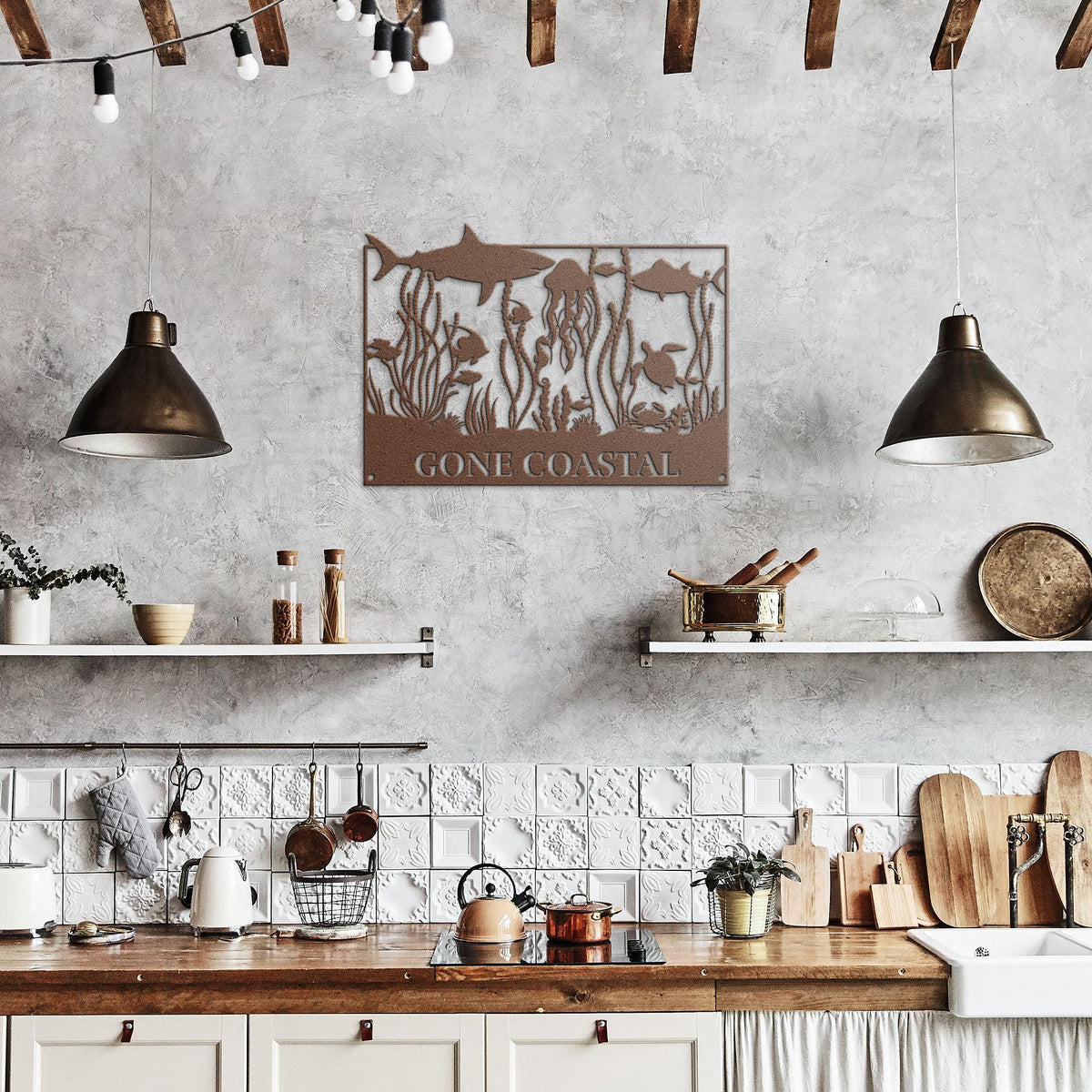 Gone_Coastal_Sealife_Metal_Wall_Art_Copper_Rustic_Kitchen_Mockup