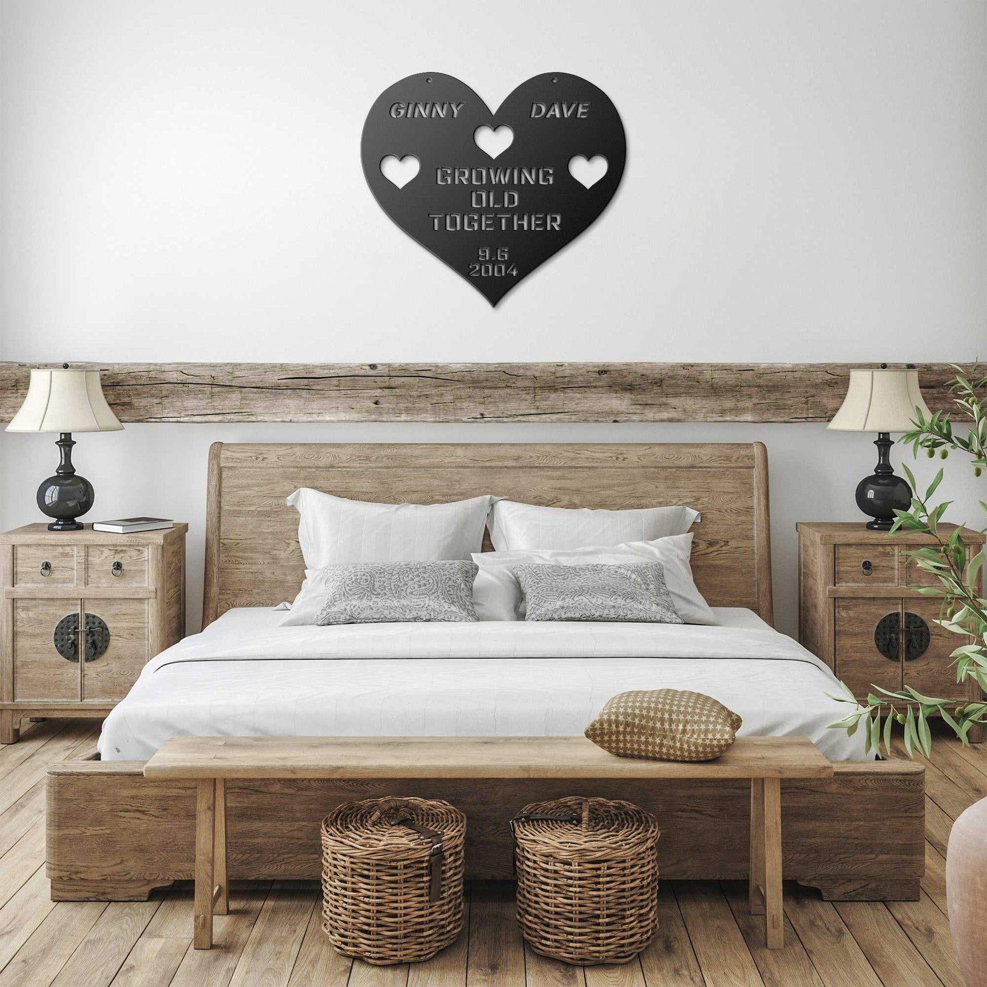 Growing Old Together Love Metal Wall Art