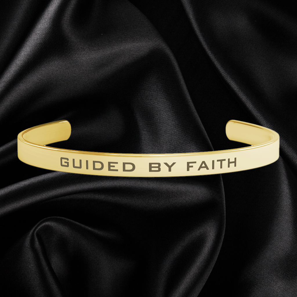 Personalizable Guided By Faith Cuff Bracelet