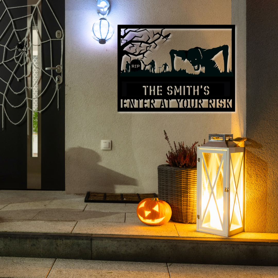 Halloween Monster Metal Wall Art Custom Home Decor