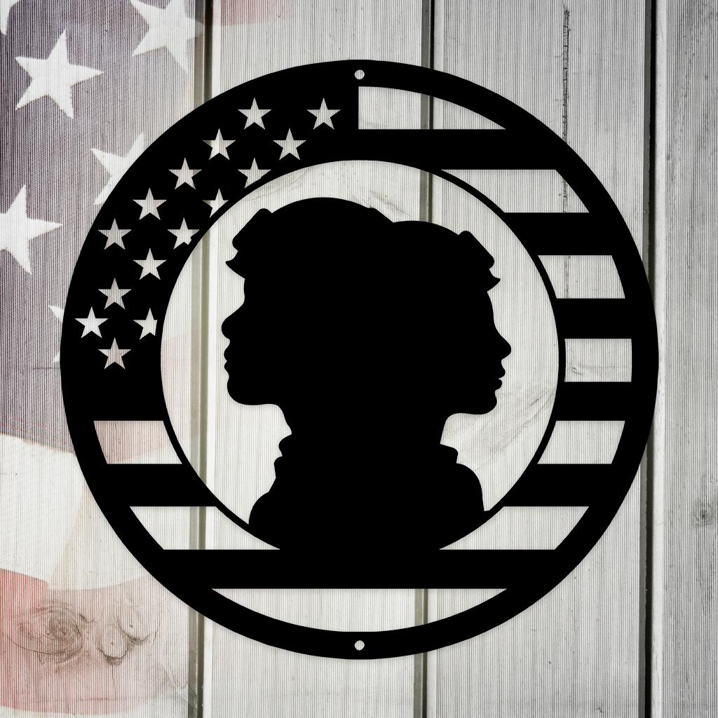 Honor Our Military Circle Monogram Metal Wall Art