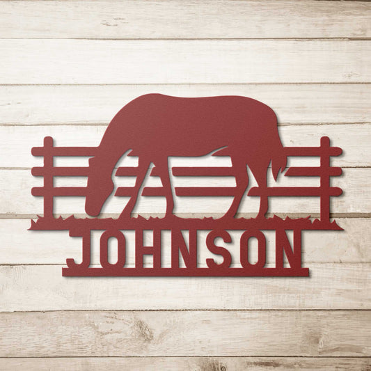 Horse in Pasture Metal Wall Art