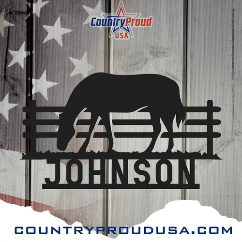 Horse in Pasture Metal Wall Art