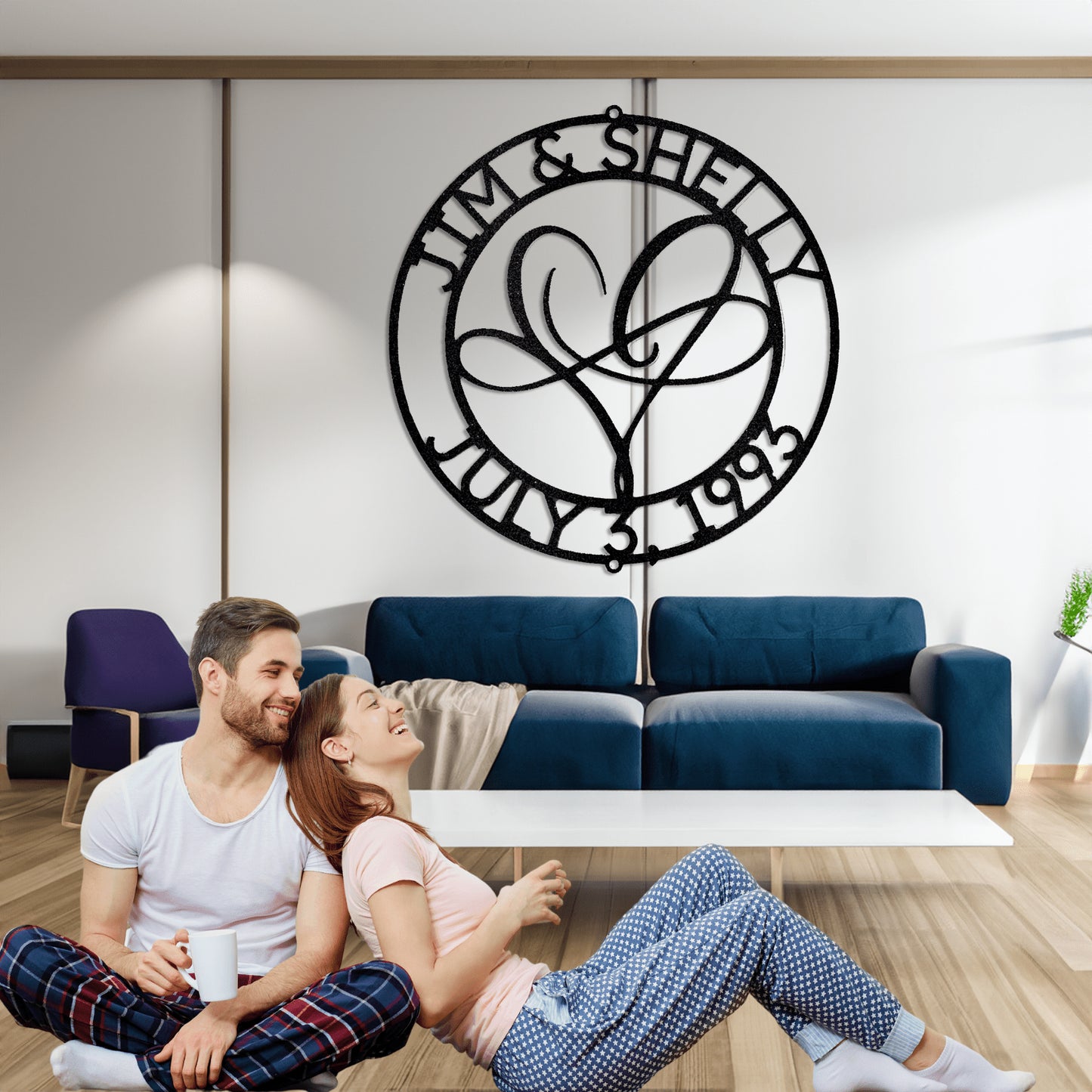 Infinite Love Monogram Custom Metal Art