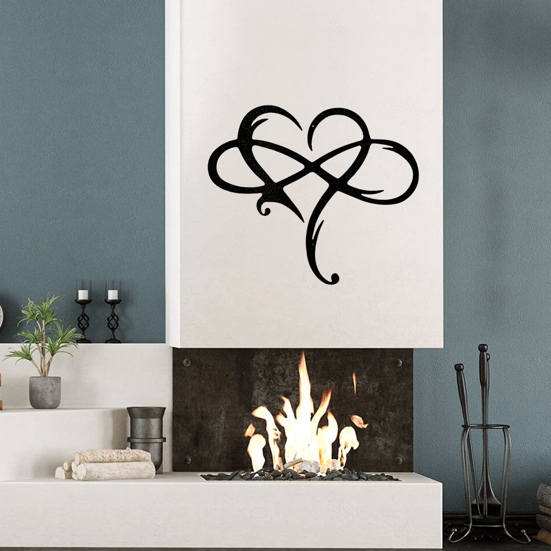 Infinity and Heart Metal Wall Art Home Decor