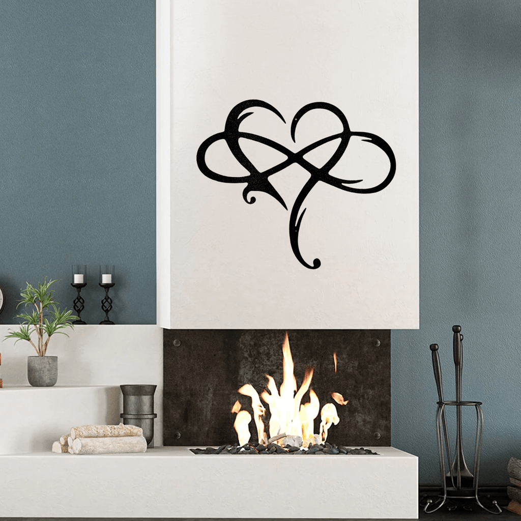 Infinity and Heart Metal Wall Art Home Decor
