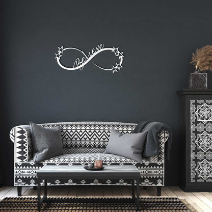 Infinity Believe Metal Wall Art Home Decor