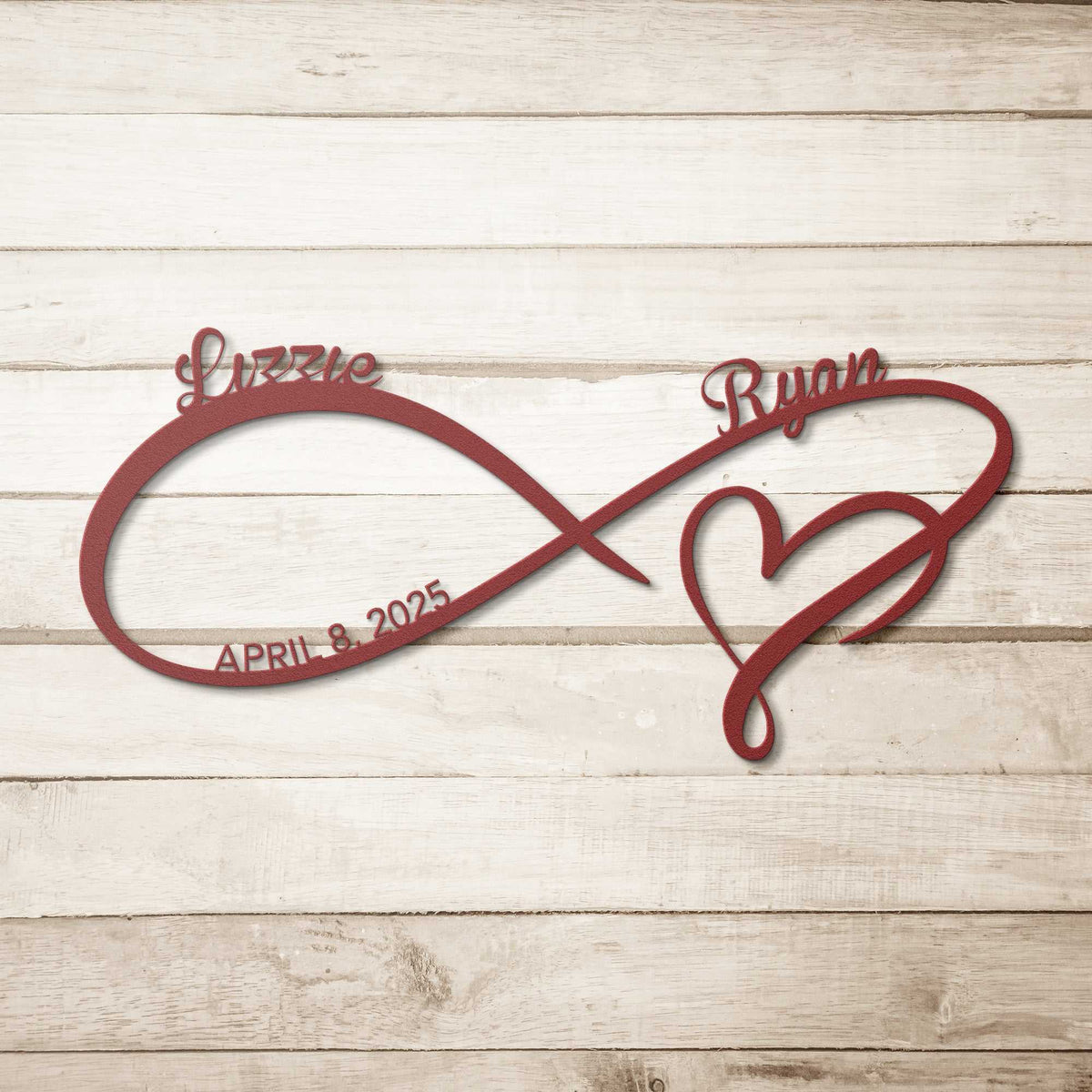 Infinity Couples Wedding Heart Metal Wall Art
