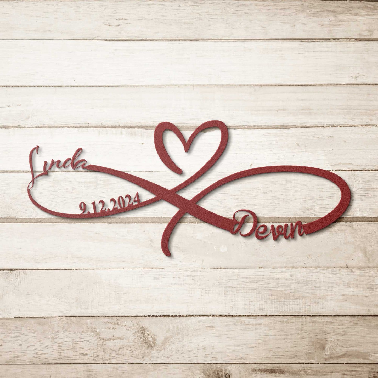 Infinity Wedding Heart Metal Wall Art Home Decor