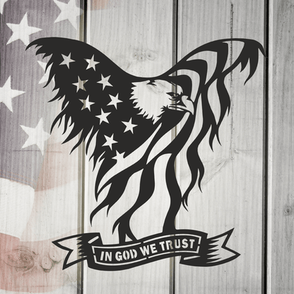 American Eagle Metal Art, In God We Trust USA Eagle Sign, Custom USA. Art, Patriot metal art, America metal art