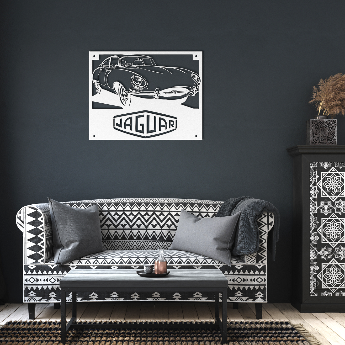 Jaguar_XKE_Coupe_Metal_Wall_Art_White_Dark_Living_Room_Mockup.png