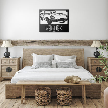 Jaguar_XKE_Roadster_Metal_Wall_Art_Black_Farmhouse_Bedroom_Mockup
