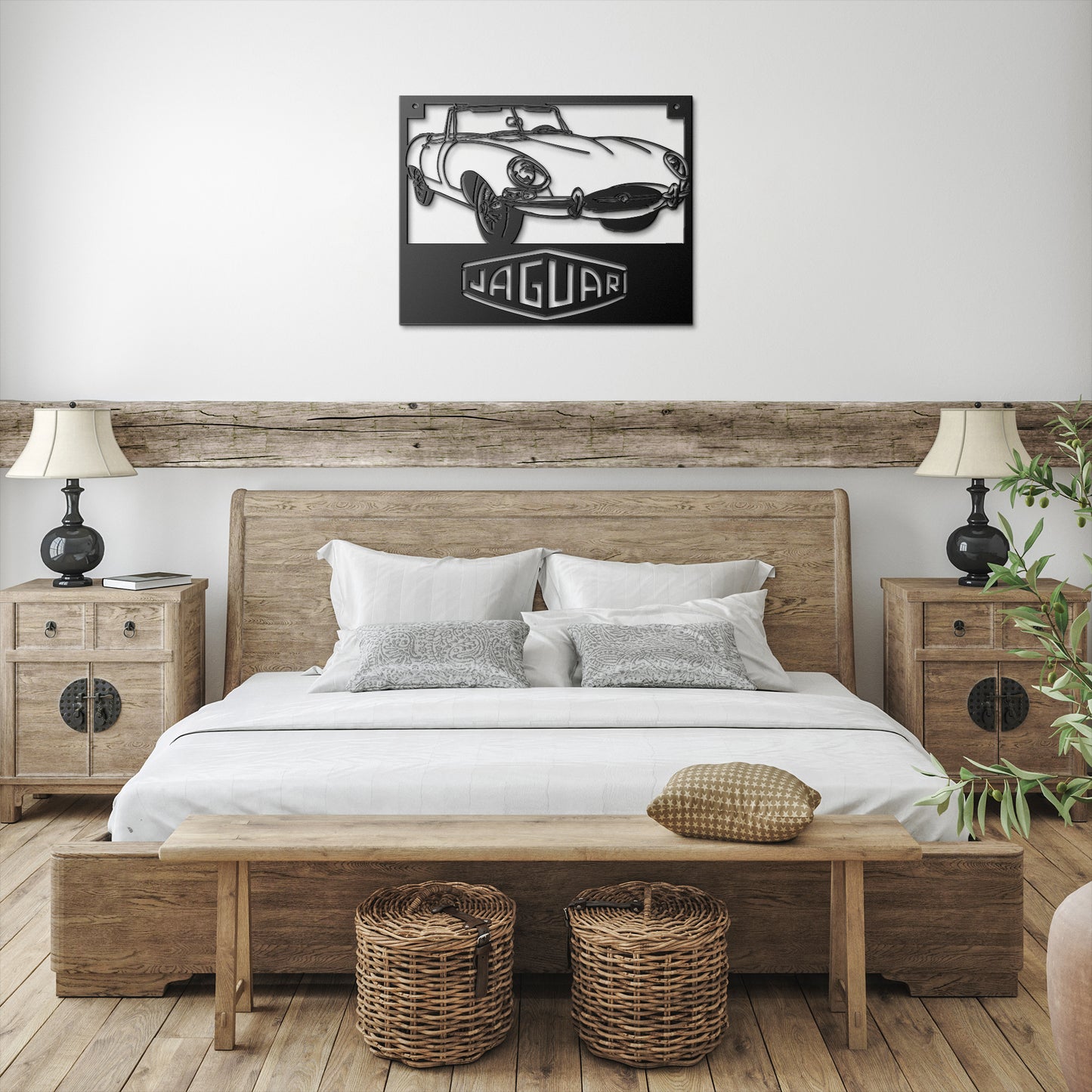 Jaguar_XKE_Roadster_Metal_Wall_Art_Black_Farmhouse_Bedroom_Mockup.png