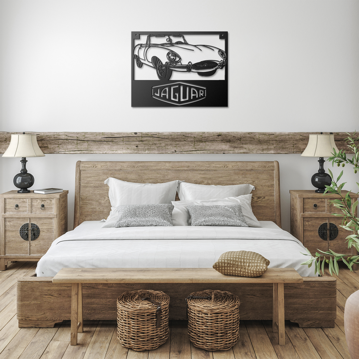 Jaguar_XKE_Roadster_Metal_Wall_Art_Black_Farmhouse_Bedroom_Mockup.png