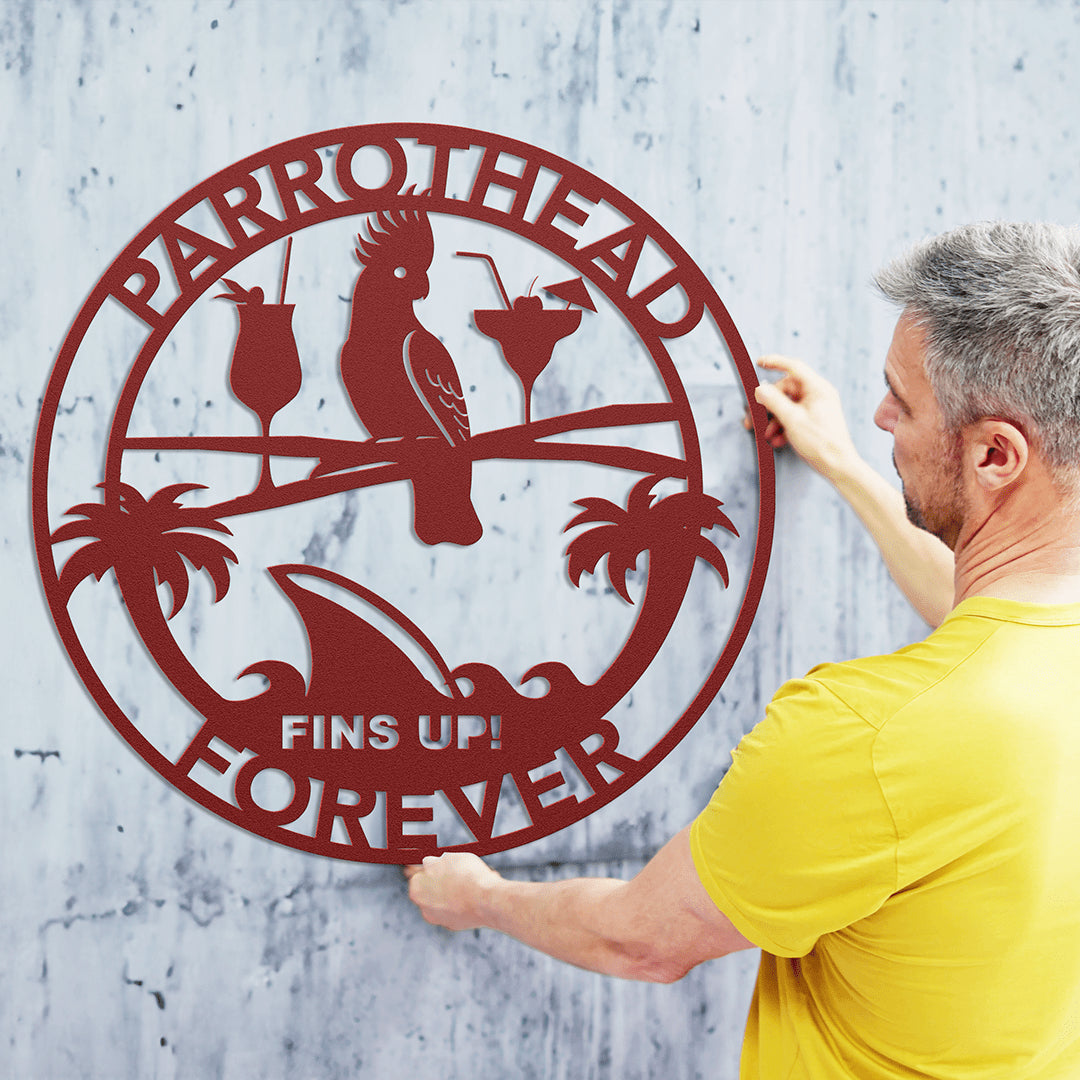 Jimmy Buffett Parrothead Circle Metal Wall Art