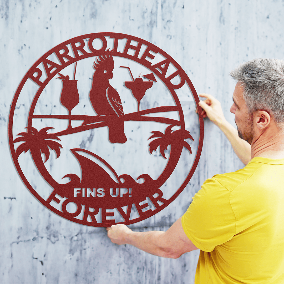 Jimmy Buffett Parrothead Circle Metal Wall Art