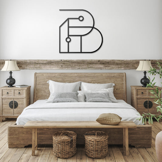 Letter B, Geometrical Letter Metal Wall Art