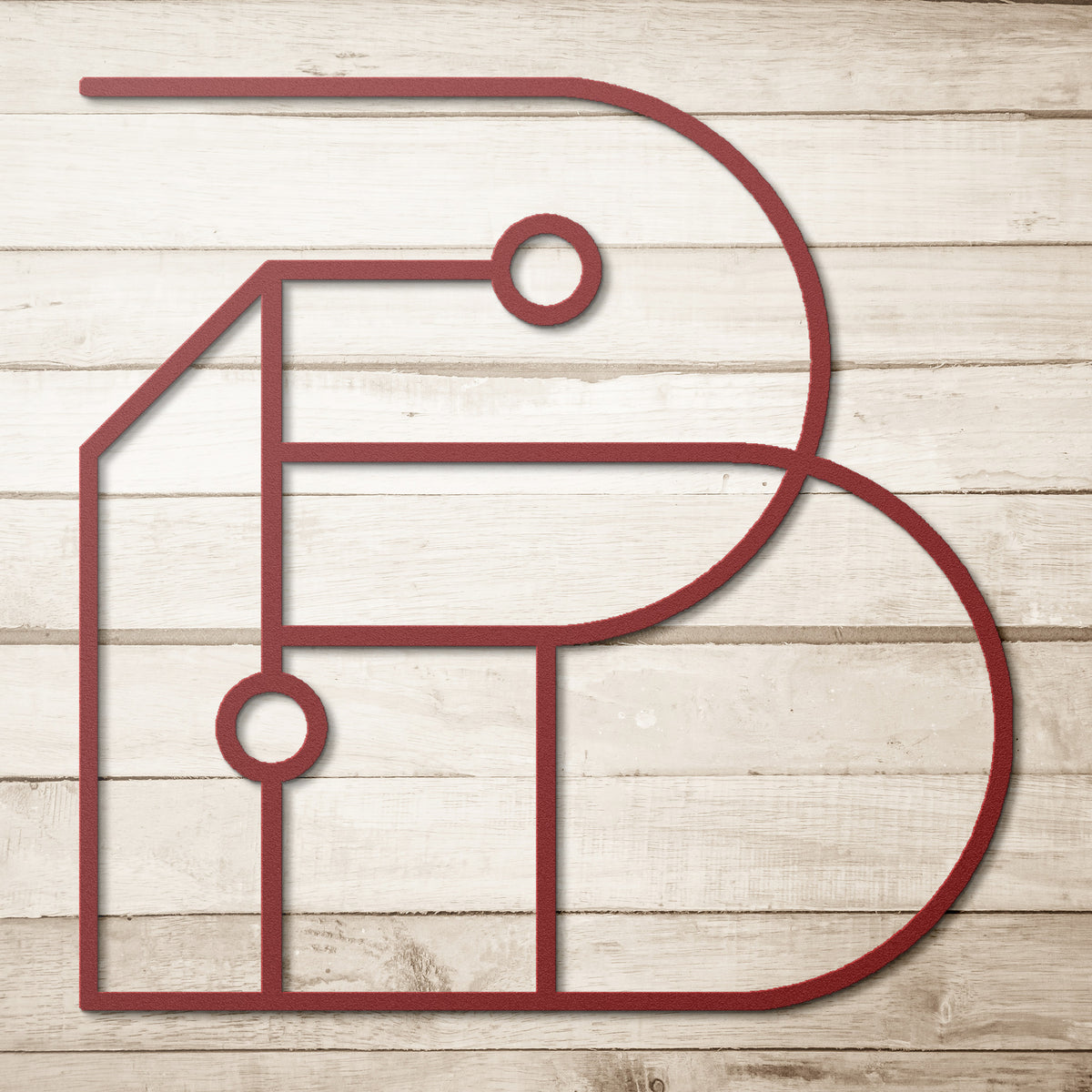 Letter B, Geometrical Letter Metal Wall Art