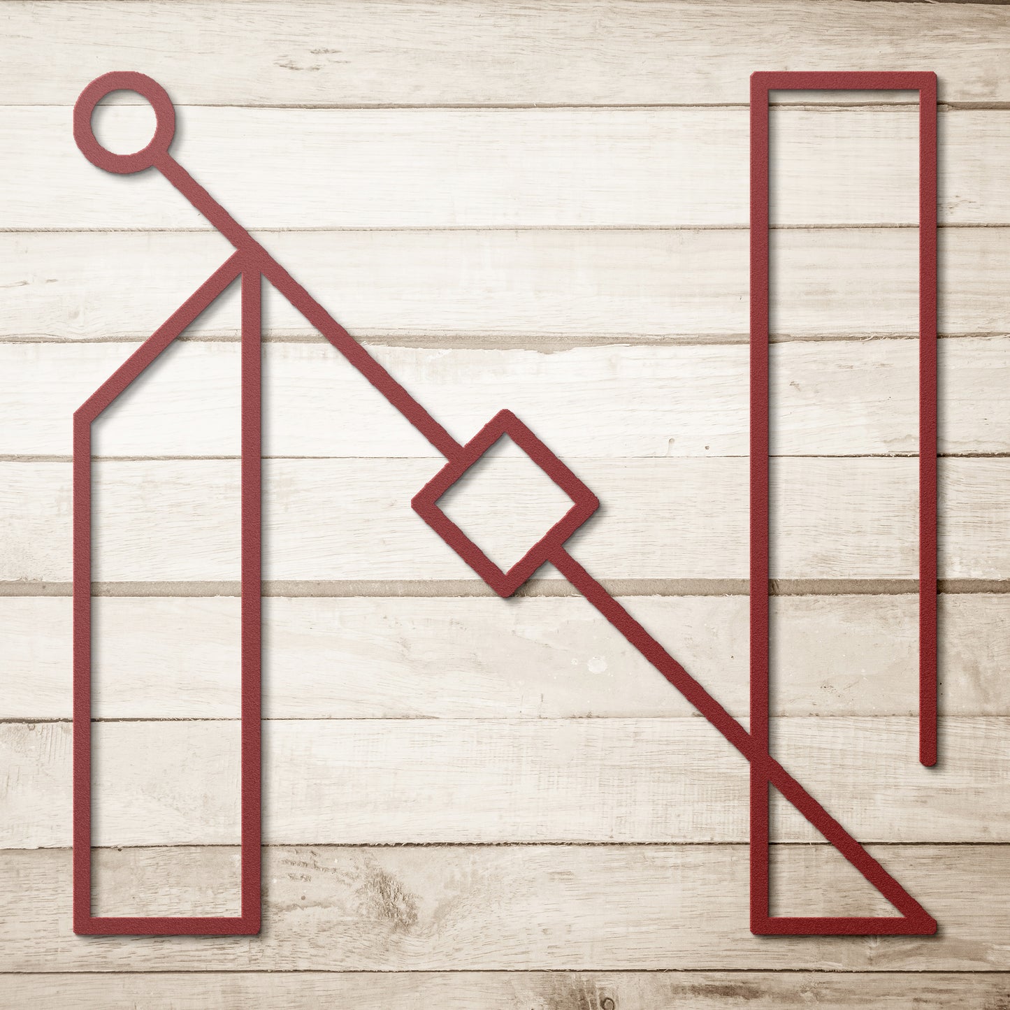 Letter N, Geometrical Letter Metal Wall Art