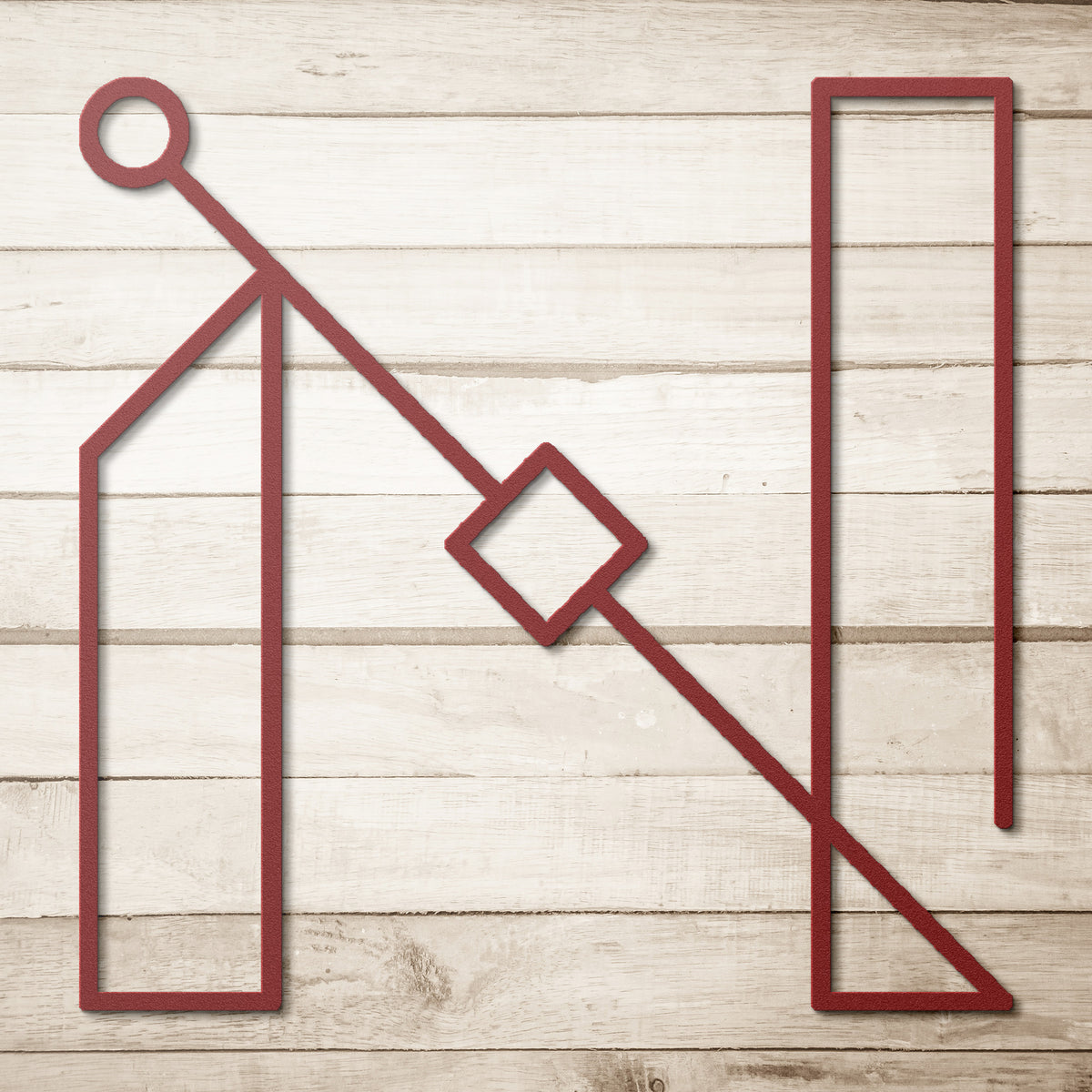 Letter N, Geometrical Letter Metal Wall Art