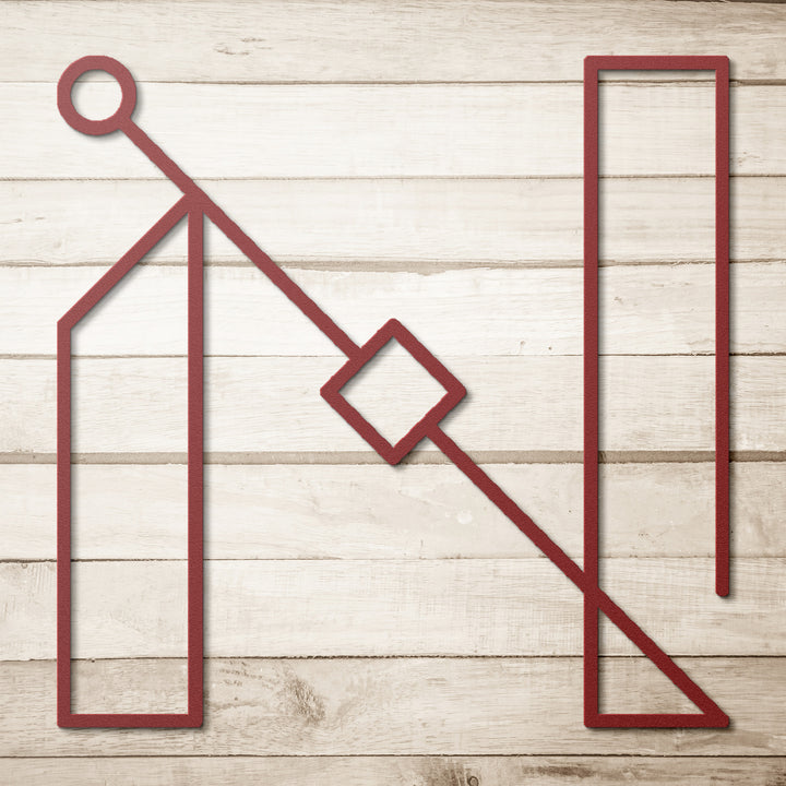Letter N, Geometrical Letter Metal Wall Art