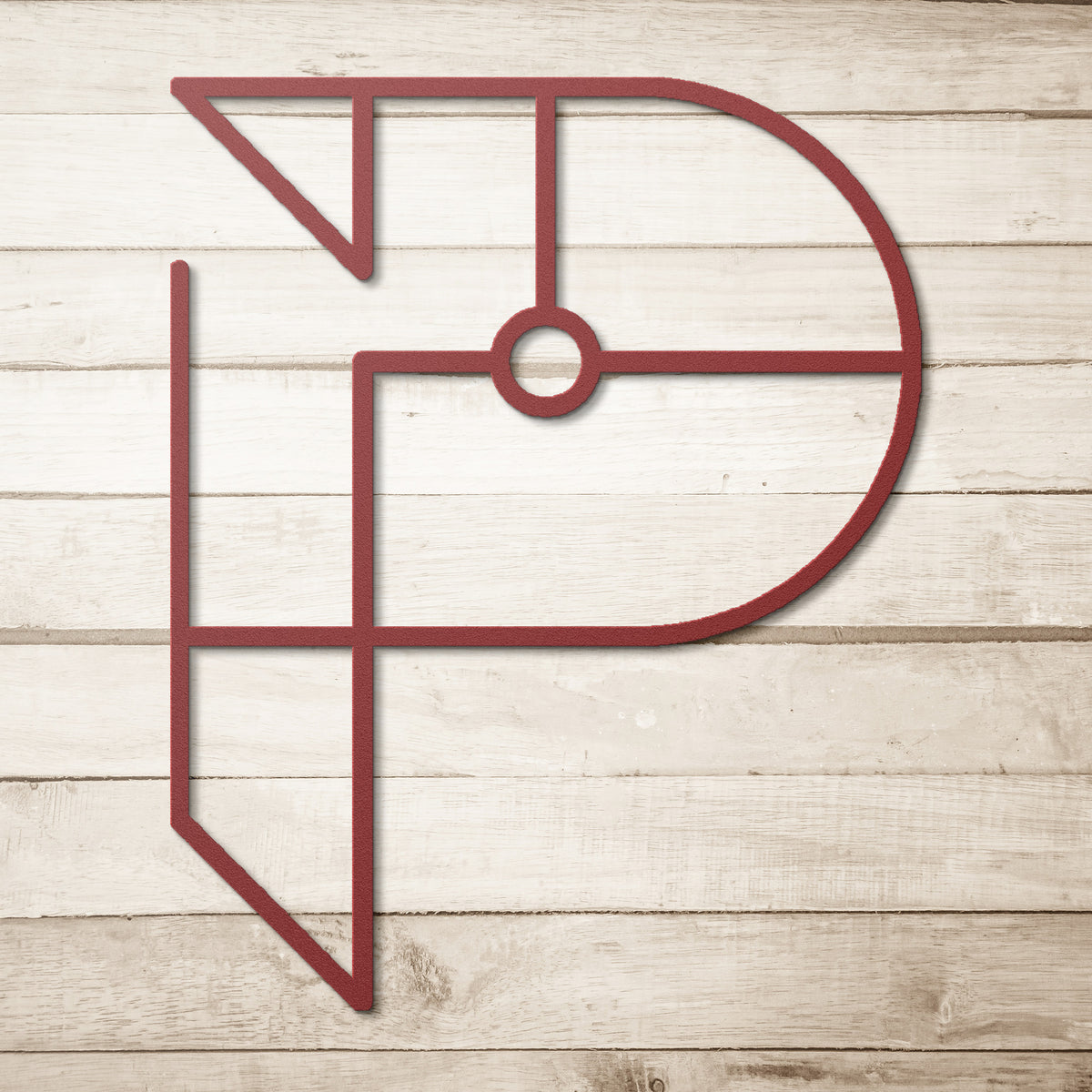 Letter P, Geometrical Letter Metal Wall Art