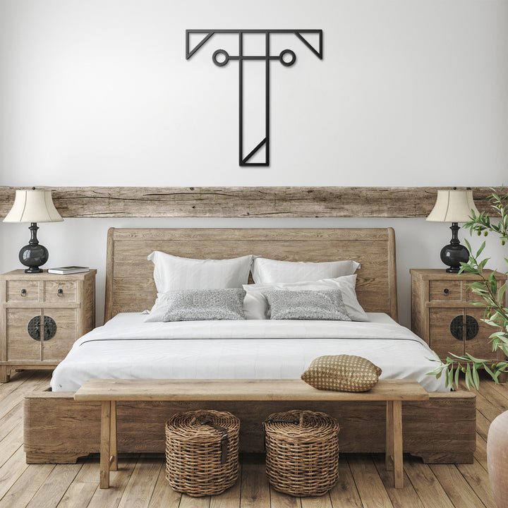 Letter T, Geometrical Initial Letter Metal Wall Art