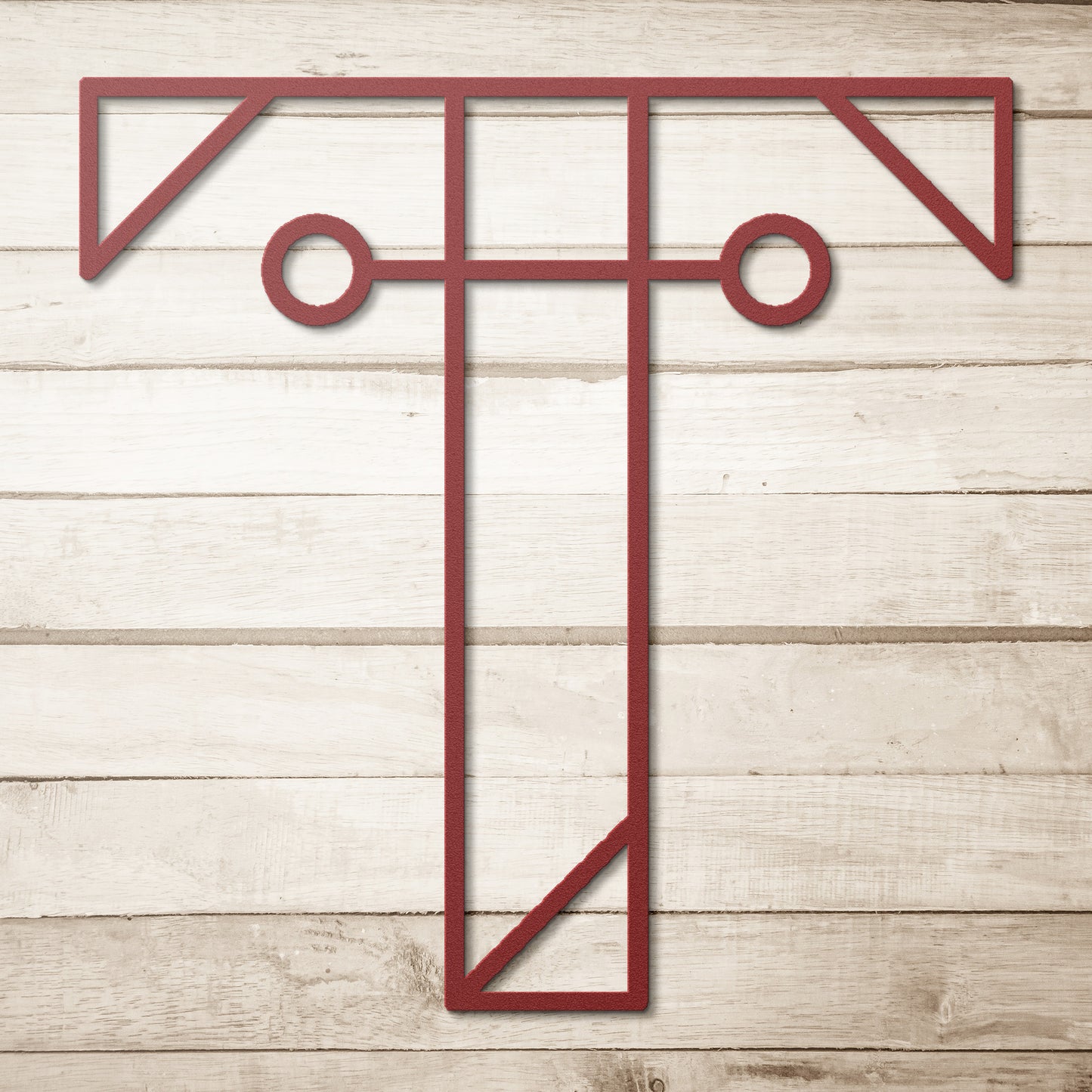 Letter T, Geometrical Initial Letter Metal Wall Art