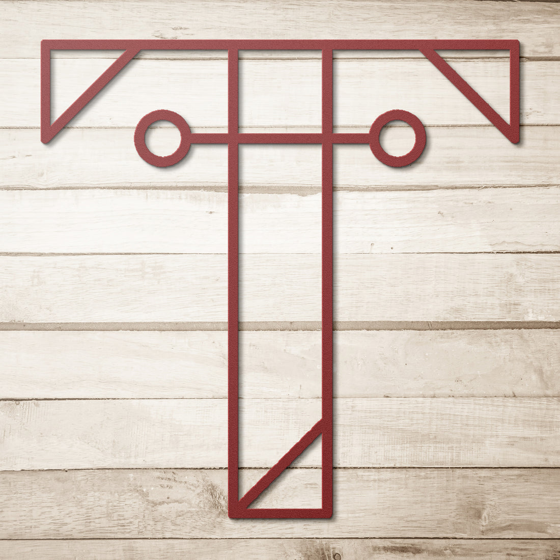 Letter T, Geometrical Initial Letter Metal Wall Art