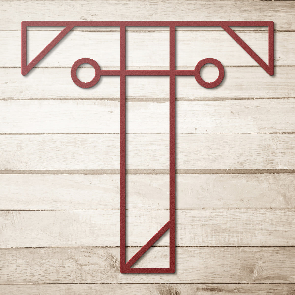 Letter T, Geometrical Initial Letter Metal Wall Art
